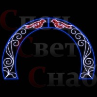Морозоустойчивая световая арка "Птицы" красный/синий/белый