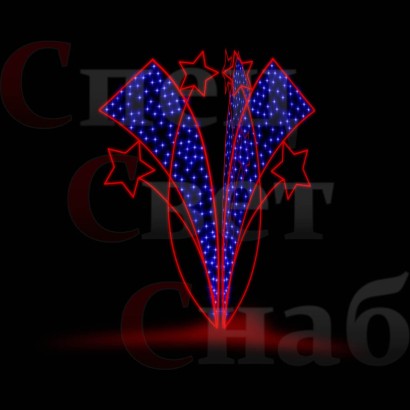 Уличная световая стела трио "Салют победы"