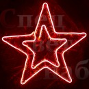 Звезда двухконтурная уличная панно красное