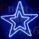 Звезда двухконтурная уличная панно синее