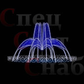 Светодиодный фонтан для площади "Скайлайн" 5 х 8 м с ограждением Синий